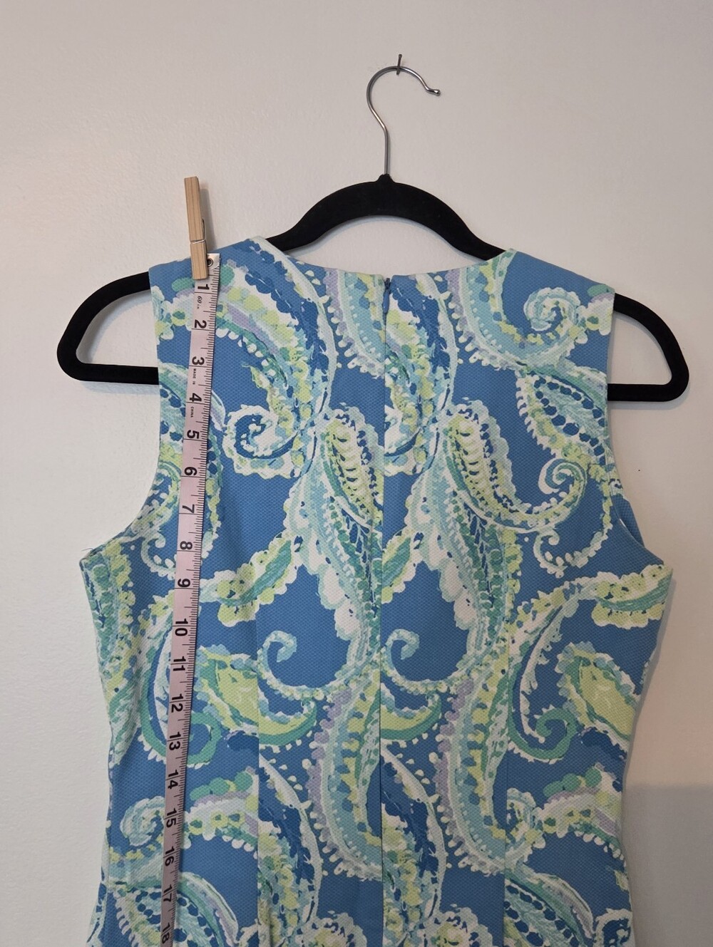 J. Mclaughlin Sleeveless Blue Paisley Print Shift Dress Size 4 - Picture 4 of 9